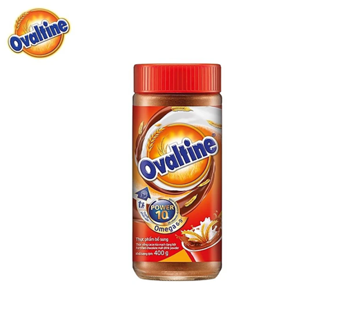 Thức uống dinh dưỡng Ovaltine bột cacao lúa mạch hũ 400g + Tặng 5 gói Kẹo rắc Crunchy Pop Ovaltine 8g