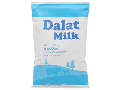 Thùng 48 bịch sữa tươi tiệt trùng Dalatmilk 220ml - Hàng chính hãng, date xa