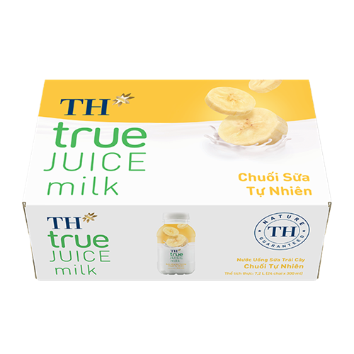 Thùng 24 chai nước sữa trái cây TH True Juice Milk hương dâu tự nhiên 350ml/ chai 
