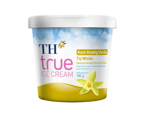 Kem hộp TH True Ice Cream hương vanilla tự nhiên 180g
