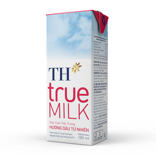 Thùng 48 hộp sữa tươi tiệt trùng TH True Milk 180ml hương dâu tự nhiên