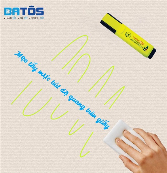 Mẹo tẩy mực bút dạ quang trên giấy cực hay