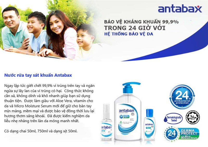 Gel rửa tay khô Antabax - An toàn cho gia đình 