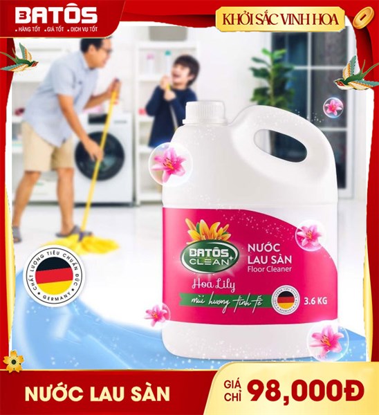 Cùng nước lau sàn nhà Batos Clean dọn nhà đón tết 2023
