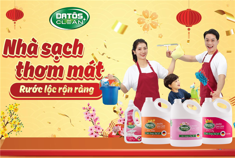 Nhà thơm đón tết với nước lau sàn Batos Clean 