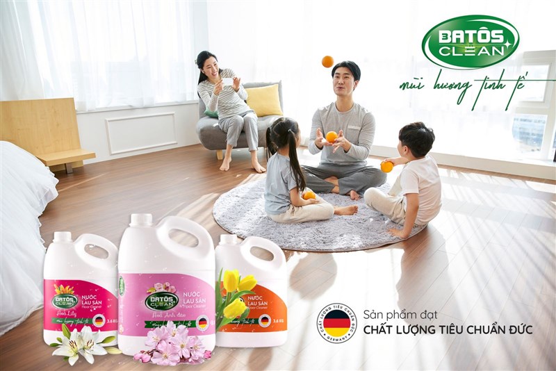 Nước lau nhà Batos Clean diệt khuẩn sạch bóng, an toàn