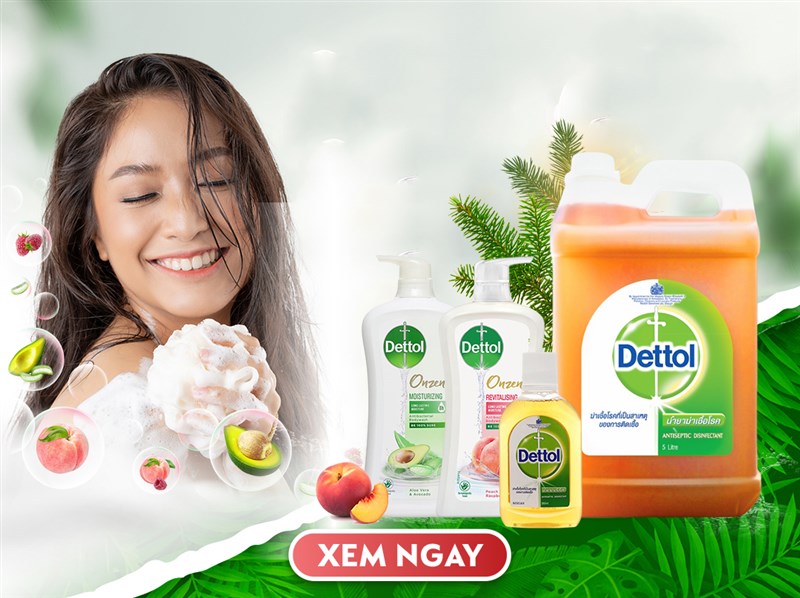 Các loại dung dịch sát khuẩn và sữa tắm từ Dettol mềm mịn