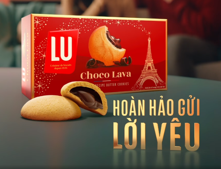 Bánh quy bơ LU nhân socola chảy sánh mịn, hấp dẫn
