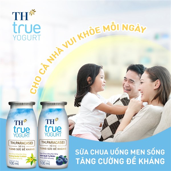 Sữa chua uống men sống TH True Yogurt phù hợp cho trẻ em từ 1 tuổi