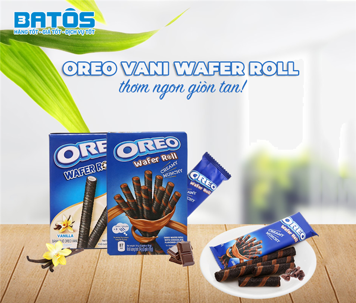 Thử ngay bánh quế Oreo Vani Wafer Roll thơm ngon giòn tan