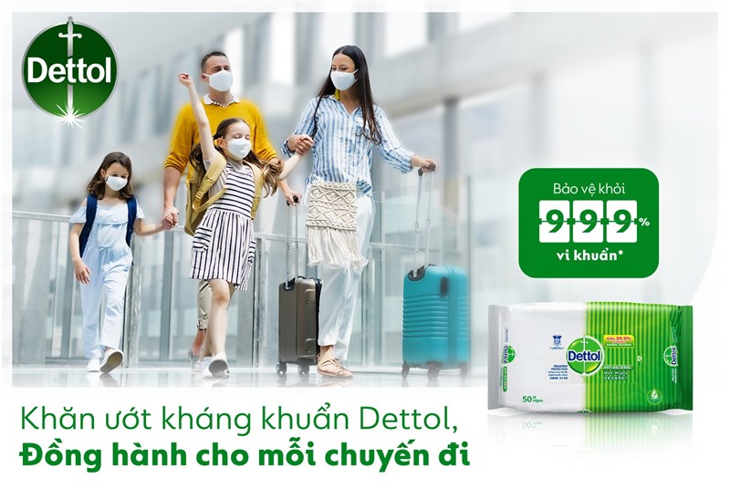 Khăn ướt Dettol giúp làm sạch, loại bỏ vi khuẩn gây mùi hiệu quả
