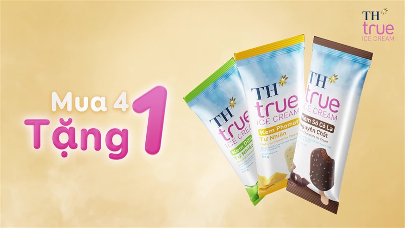 Thưởng thức ngay kem que TH với lớp vỏ giòn tan - chất kem sánh mịn