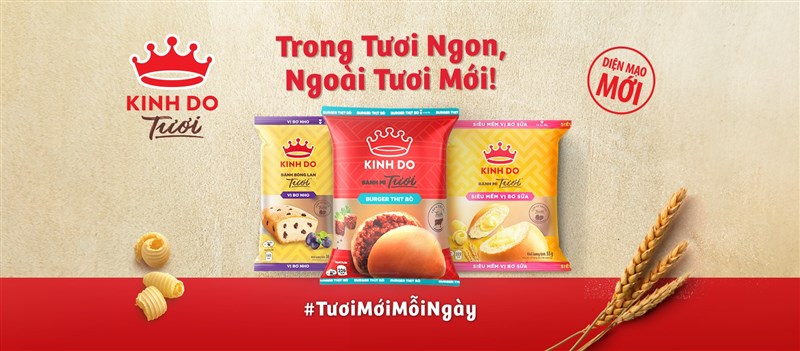 Bữa sáng đầy dinh dưỡng với bánh mỳ tươi Kinh Đô