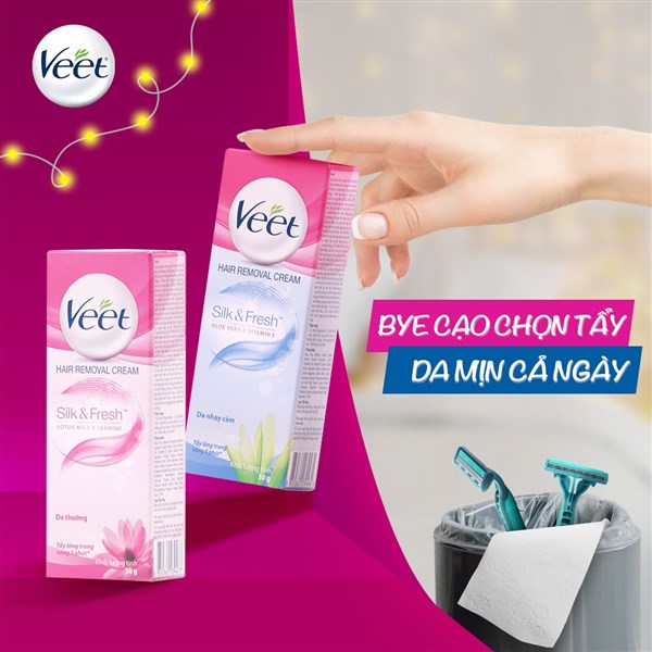 Da đẹp mịn màng, rộn ràng đón tết với kem tẩy lông Veet