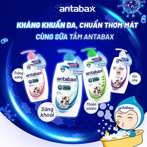 Đánh bại vi khuẩn bảo vệ da mỗi ngày với sữa tắm kháng khuẩn Antabax