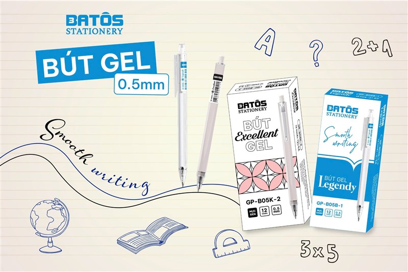 Bút gel Batos Excellent 0.5mm - Chinh phục mọi thách thức viết lách!