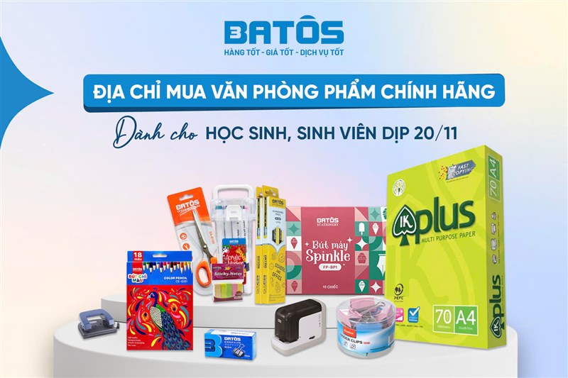 Địa chỉ mua văn phòng phẩm chính hãng dành cho học sinh, sinh viên dịp 20/11