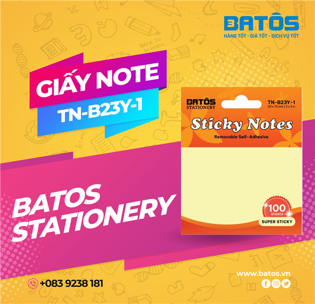 Giấy Note Batos - Ghi chú dễ dàng, nhanh chóng và chính xác