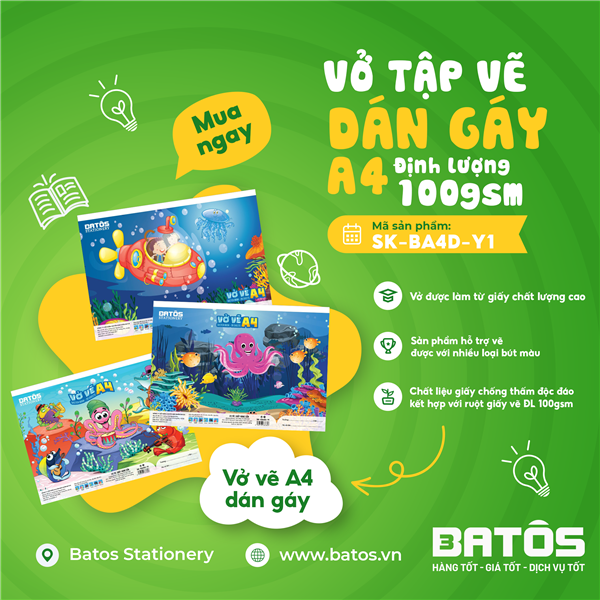 Vở tập vẽ A4 - Cộng sự đắc lực cho những ý tưởng nghệ thuật bùng nổ