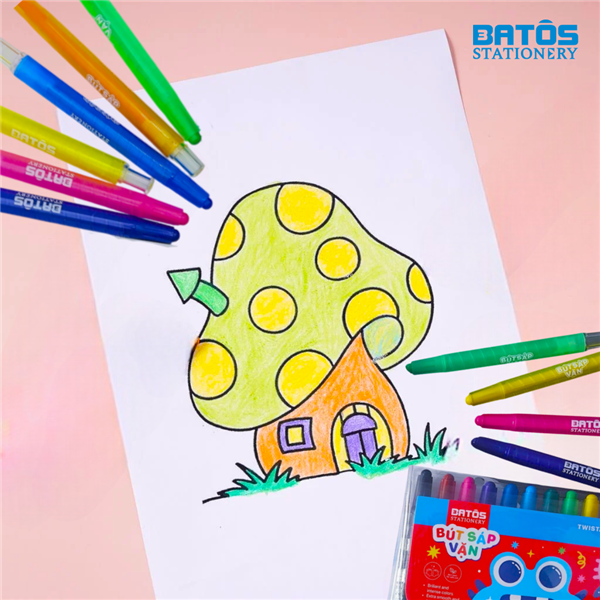 Bút sáp vặn Batos - Cây bút “đốn tim” mọi bạn nhỏ yêu sáng tạo