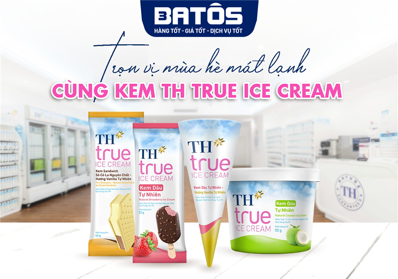 Trọn vị mùa hè mát lạnh cùng kem TH True  Ice Cream