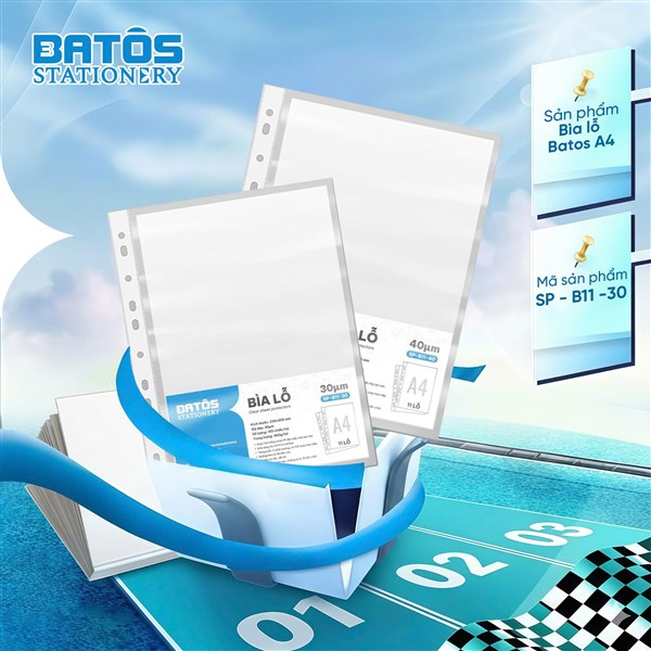 Địa chỉ bán sỉ bìa đục lỗ Batos A4 cho đại lý VPP