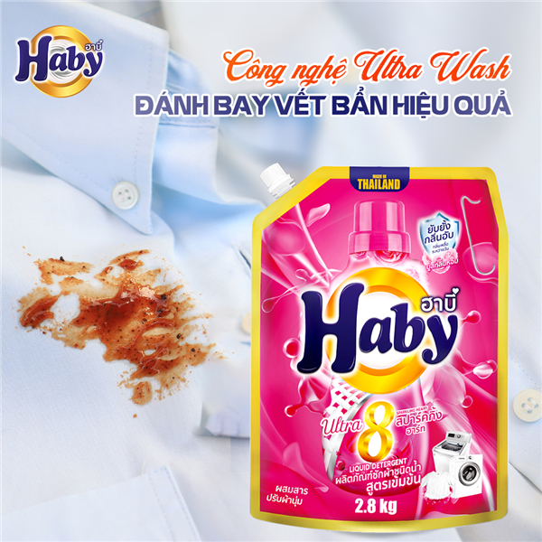 Nước xả Haby siêu mềm vải, bảo vệ sợi vải khỏi bị xơ cứng
