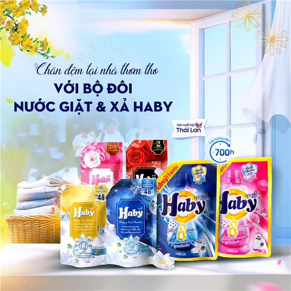 Cách giặt chăn ga gối đệm tại nhà thơm tho chuẩn ngoài tiệm với bộ đôi nước giặt, xả Haby