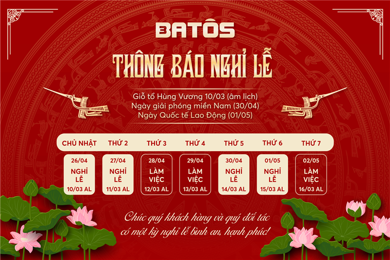 Thông báo lịch nghỉ lễ Giỗ tổ Hùng Vương, Giải Phóng Miền Nam 30/4 & Quốc tế lao động 1/5