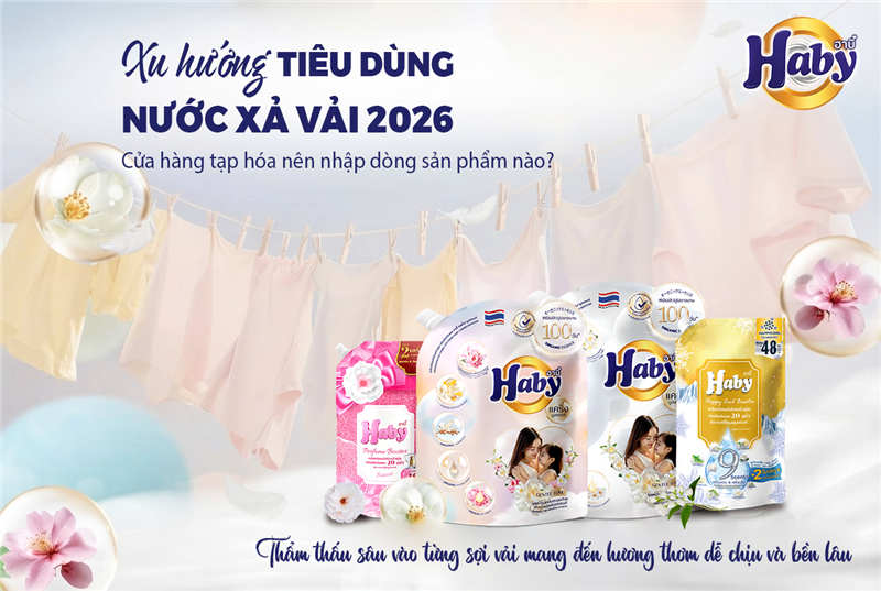 Xu hướng tiêu dùng nước xả vải 2026: Cửa hàng tạp hóa nên nhập dòng sản phẩm nào?
