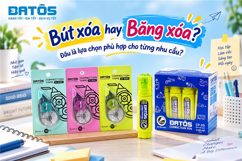 Bút xóa hay băng xóa? Đâu là lựa chọn phù hợp cho từng nhu cầu?