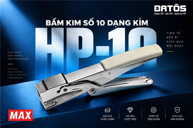 Đinh ghim dạng kìm số 10 có thể ghim bao nhiêu tờ giấy?