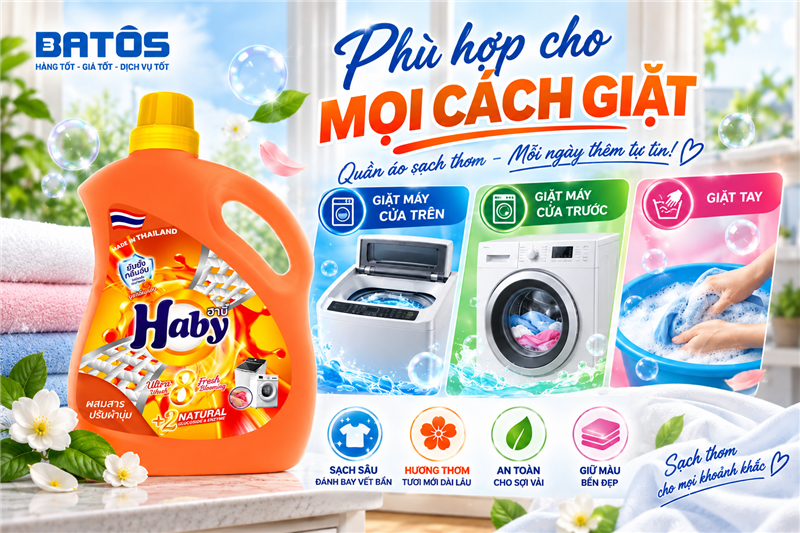 Top 5 lý do mẹ nên chọn nước giặt Haby chuyên gia cửa trên
