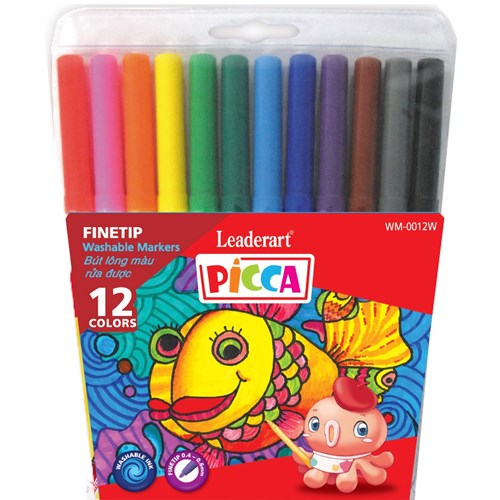 Bút màu nước cho trẻ em với mực rửa trôi vượt trội 12 cái/ vỉ WM-0012W