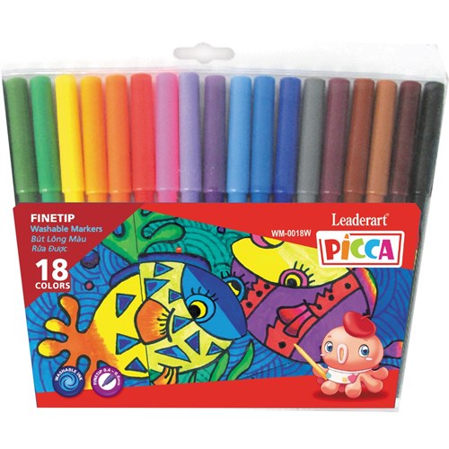Bút màu nước cho trẻ em với mực rửa trôi vượt trội 18 cái/ vỉ WM-0018W
