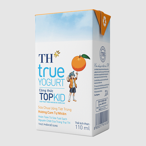 Thùng 48 hộp sữa chua uống tiệt trùng TH true YOGURT Công thức TOPKID 110ml - Hàng chính hãng, date xa