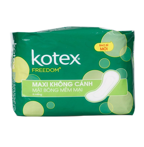 Bịch 8 gói băng vệ sinh Kotex Freedom Bông mềm mại 8 miếng/ gói - Hàng chính hãng