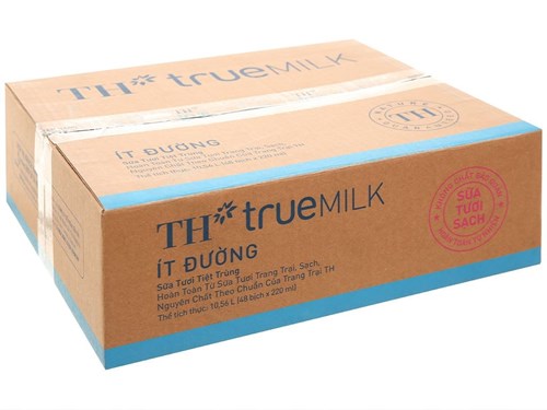 Thùng 48 bịch sữa tươi tiệt trùng TH True Milk 220ml - Hàng chính hãng, date xa