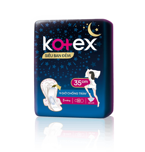 Bịch 8 gói băng vệ sinh Kotex siêu ban đêm 28-32-35cm - Hàng chính hãng
