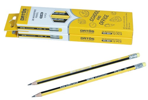 Bút chì giả gỗ 2B Batos PC-B03- Hộp 12 chiếc