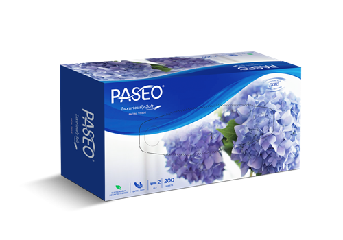 Khăn giấy hộp cao cấp Paseo Luxuriously Soft 200 tờ 2 lớp - Khăn giấy lau mặt, an toàn cho mọi loại da