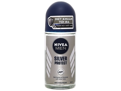 Lăn Ngăn Mùi NIVEA MEN Silver Protect Phân Tử Bạc Ngăn Khuẩn Gây Mùi Vượt Trội 50 ml - 83778