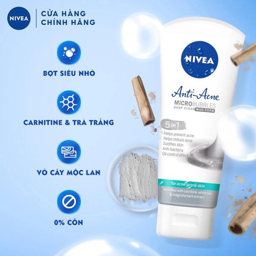 Sữa Rửa Mặt NIVEA Anti-Acne Ngừa Mụn | Sáng Da 100 g - 82327