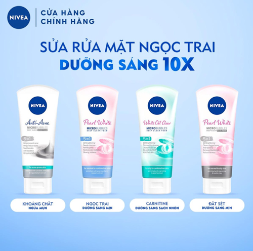 Sữa Rửa Mặt NIVEA Anti-Acne Ngừa Mụn | Sáng Da 100 g - 82327