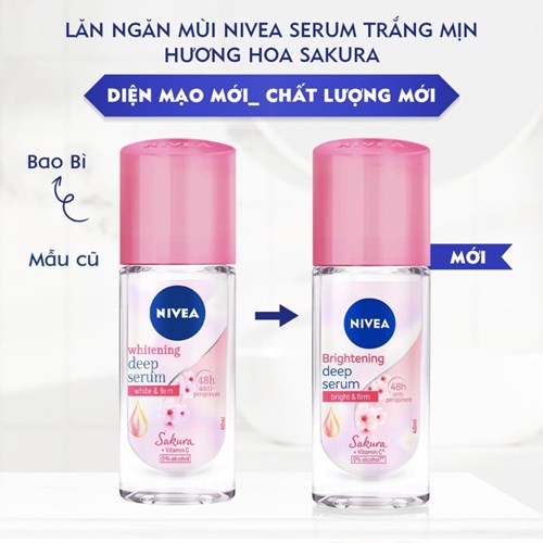Lăn Ngăn Mùi NIVEA Serum Trắng Mịn Hương Hoa Anh Đào (40 ml) - 85306