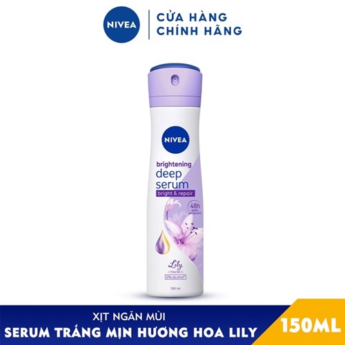 Xịt Ngăn Mùi NIVEA Serum Sáng Mịn Hương Hoa Lily (150 ml) - 85312