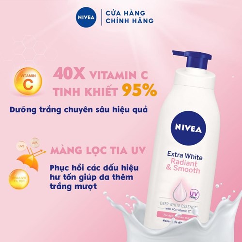 Sữa Dưỡng Thể NIVEA Mịn Mượt Sáng Da Ban Ngày (350 ml) - 98413