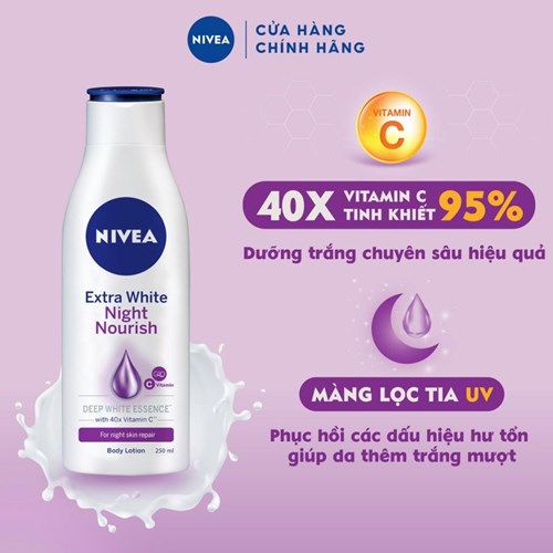 Sữa Dưỡng Thể NIVEA Sáng Da Ban Đêm (200 ml) - 88188