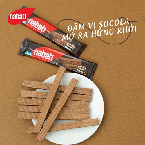 Bánh kem xốp socola Richoco Nabati Chocolate Wafer 110g