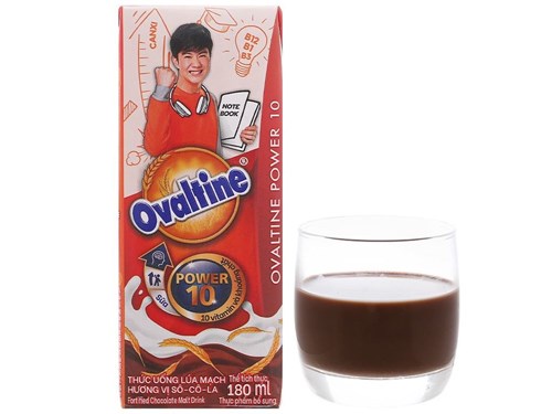 Thùng 48 hộp sữa lúa mạch vị socola Ovaltine bổ sung canxi 180ml